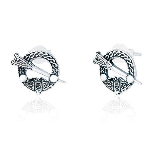 Greer Celtic Tara Stud Earrings - Silver