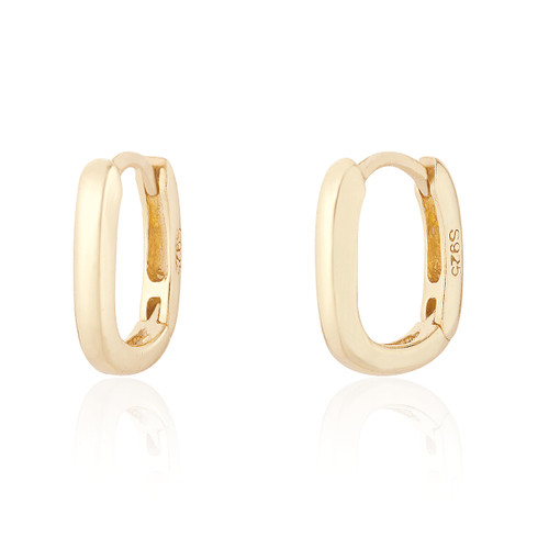 Vada U-Shaped Huggie Hoop Earrings - Gold
