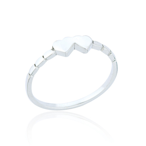 Romilly Double Heart Ring - Silver