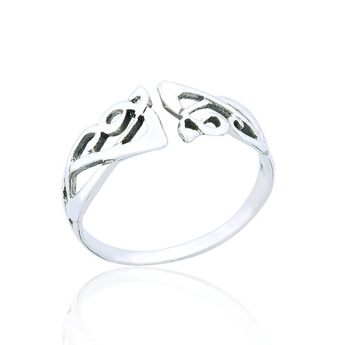 Branwen Open Celtic Ring - Silver