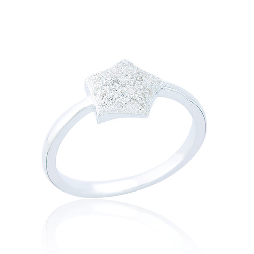 Tegan C.Z Star Ring - Silver