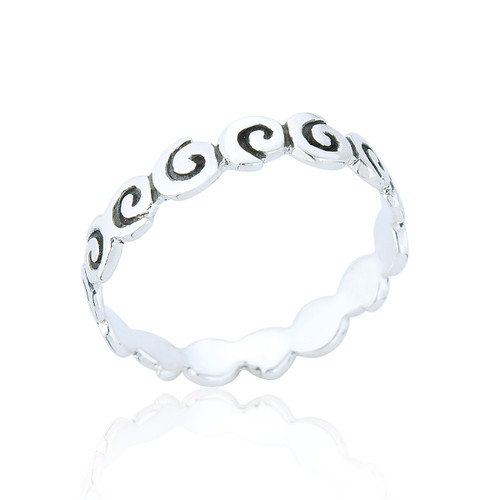 Tegan Scroll Ring - Silver