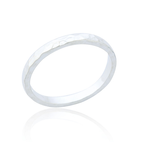 Tegan Hammered Band Ring - Silver