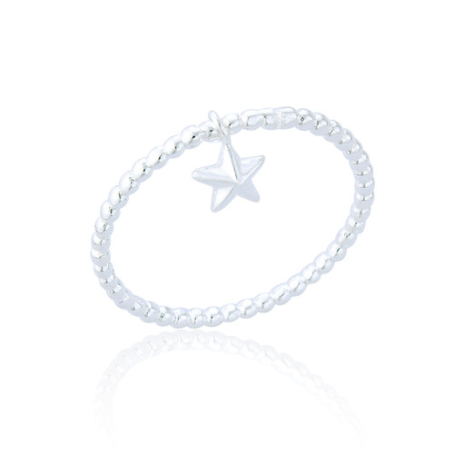 Tegan Star Charm Ring - Silver