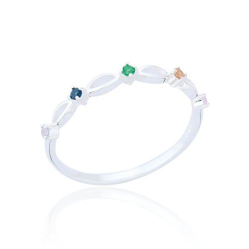 Lavinia C.Z Stacking Ring - Rainbow