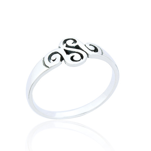 Branwen Celtic Swirl Ring - Silver
