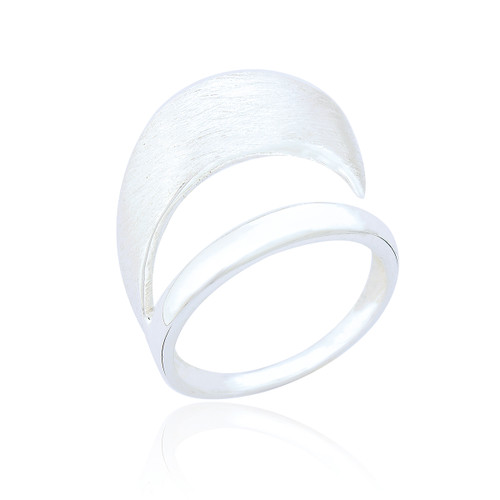 Iskra Brushed Statement Ring - Silver