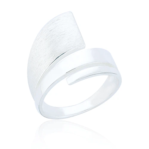 Luma Brushed Statement Ring - Silver