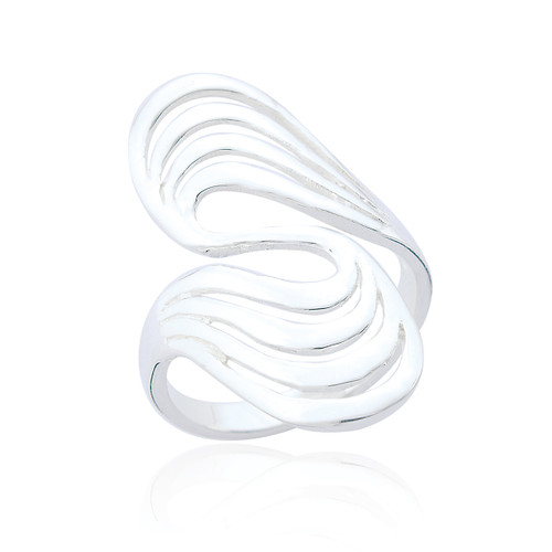 Luma Swirl Statement Ring - Silver