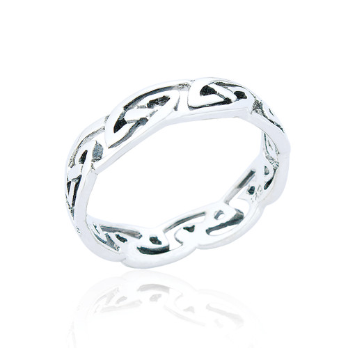 Branwen Celtic Knotwork Ring - Silver
