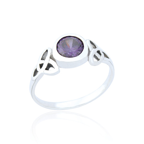 Branwen Celtic Ring - Amethyst C.Z