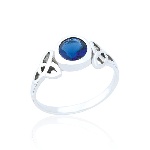 Branwen Celtic Ring - Sapphire C.Z