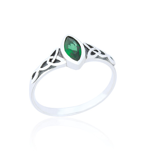 Liriel Celtic Ring - Emerald C.Z