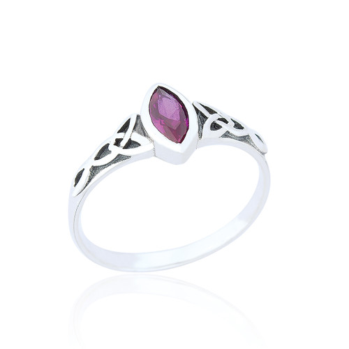 Liriel Celtic Ring - Ruby C.Z