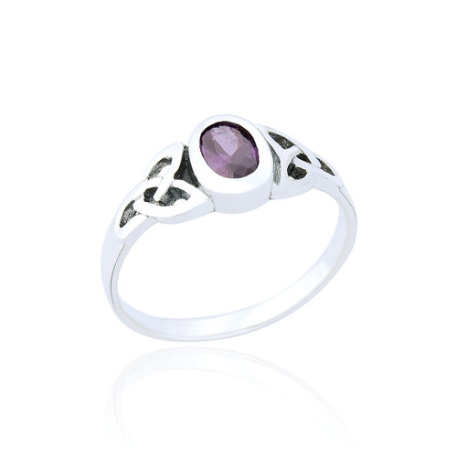 Fenella Celtic Ring - Amethyst C.Z