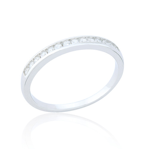 Clio C.Z Band Ring - Silver