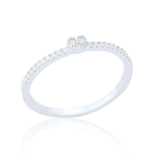 Clio C.Z Heart Stacking Ring - Silver