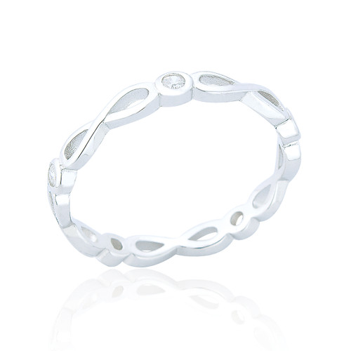 Clio C.Z Infinity Ring - Silver