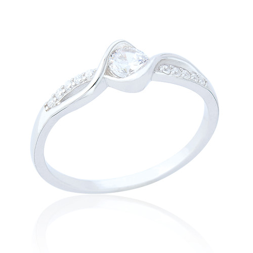 Clio C.Z Twist Ring - Silver