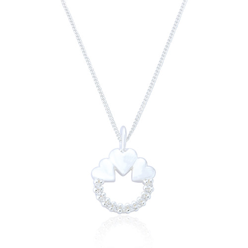 Scarlett White C.Z Heart Pendant & Chain - Silver