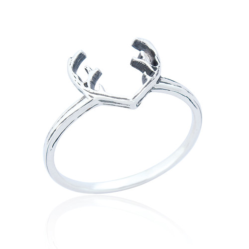 Laurel Antler Ring - Silver
