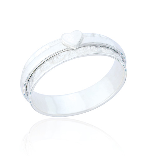 Gemma Heart Spinning Ring - Silver