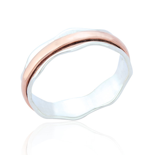 Jemma Spinning Ring - Silver and Copper