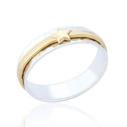 Gemma Star Spinning Ring - Silver and Brass