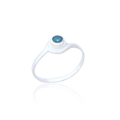 Annie Blue C.Z Girls Round Ring - Silver (5 PACK)