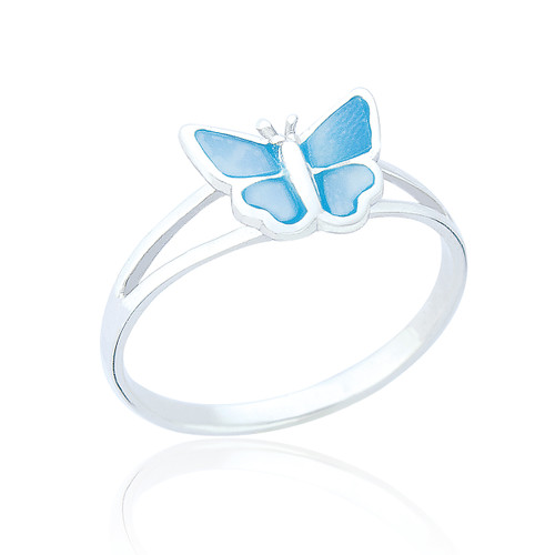 Lira Butterfly Ring - Blue Mother of Pearl