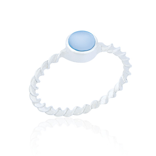 Lira Rope Ring - Blue Mother of Pearl
