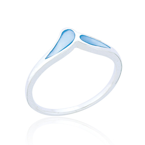 Zaha Bypass Ring - Blue Mother of Pearl