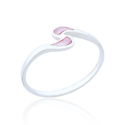 Lira Double Teardrop Ring - Pink Mother of Pearl