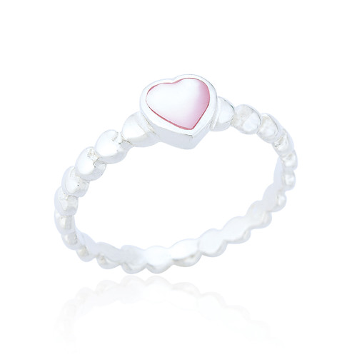 Emile Heart Ring - Pink Mother of Pearl