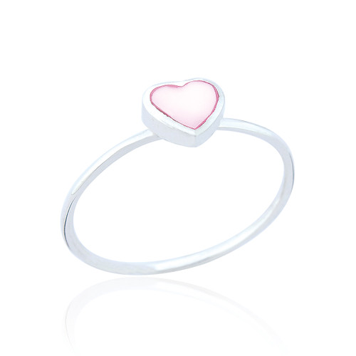 Tegan Heart Ring - Pink Mother of Pearl