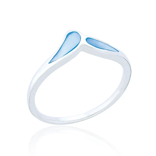 Zaha Bypass Ring - Blue Mother of Pearl