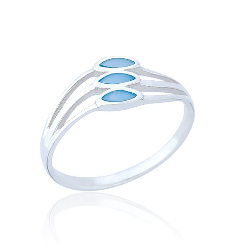 Tegan Waterfall Ring - Blue Mother of Pearl