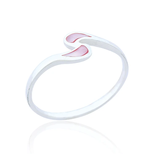 Lira Double Teardrop Ring - Pink Mother of Pearl