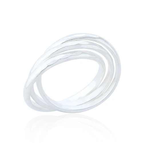 Althea Hammered Russian Ring - Silver
