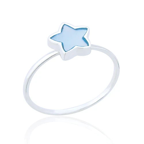 Zaha Star Ring - Blue Mother of Pearl