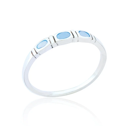 Zaha Band Ring - Blue Mother of Pearl