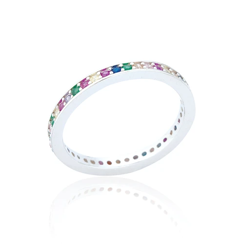 Esme Rainbow C.Z Channel-Set Ring