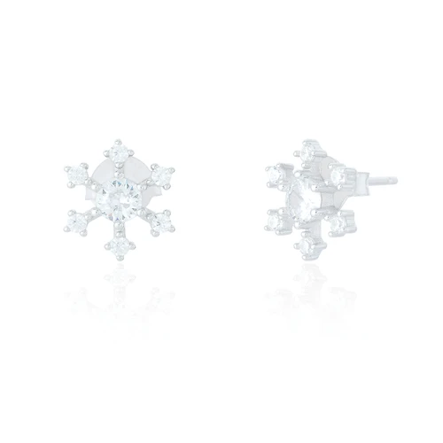 Eirinn C.Z Snowflake Stud Earrings