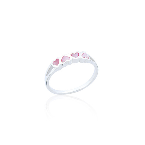 Nellie Pink MoP Girls Heart Ring (5 PACK)