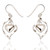 Petra Heart Drop Earrings - Silver