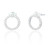 Amber Open Circle Stud Earrings - Silver