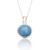 Jemima Blue Opal Pendant & Chain - Silver