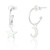 Adelie Moon & Star Hoop Earrings - Silver