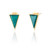 Liga Triangle Malachite Stud Earrings - Gold