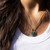 Liga Triangle Turquoise Pendant & Chain - Gold